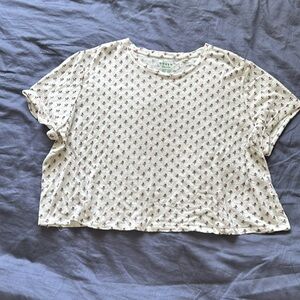 Boden Cropped Linen Tshirt size 14